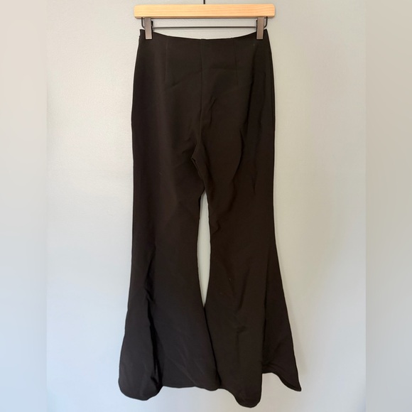 Anthropologie Black Flared High Rise Pants | Size 4 - Picture 5 of 6